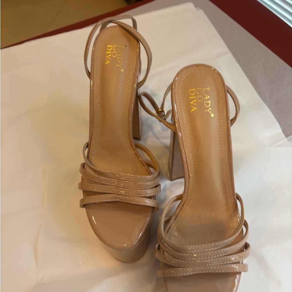Elegant Tan High-Heeled Sandals